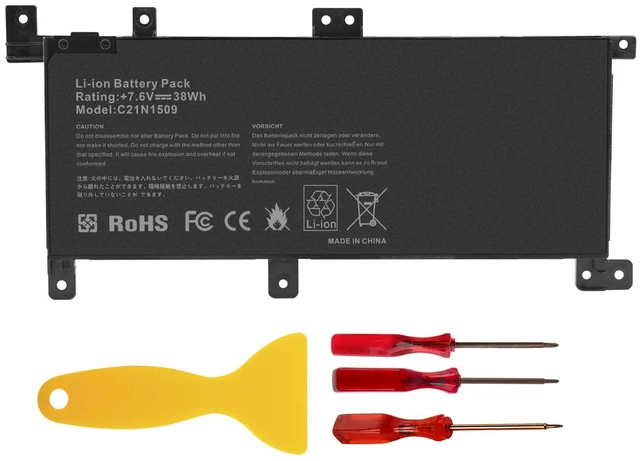 Main image of C21N1509 Battery for ASUS Notebook Vivobook A556 A556U F556 F556U K556 K556U X556 X556UA,C21N15WZ C21PQ9H 0B200-01750000