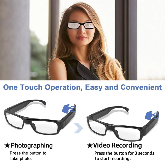 Alt view image 6 of 7 - Glasses Camera Wearable Men Women Outdoor Sport Action Camera Glasses Video Recording Glasses 1080P HD Motorcycle Riding Portable Smart Glasses for Cycling, Training, Driving, Hiking, Hunting, Fishing