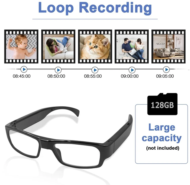 Alt view image 7 of 7 - Glasses Camera Wearable Men Women Outdoor Sport Action Camera Glasses Video Recording Glasses 1080P HD Motorcycle Riding Portable Smart Glasses for Cycling, Training, Driving, Hiking, Hunting, Fishing