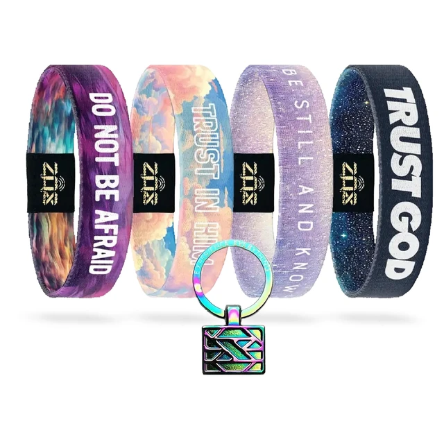 Alt view image 2 of 6 - Interactive Bible Verse Bracelets Trust Bible Pack Compatible with iPhone & Android, Scan for Daily Scripture, Stretchy Elastic Wristband, Fun Gift for Men, Women & Teens