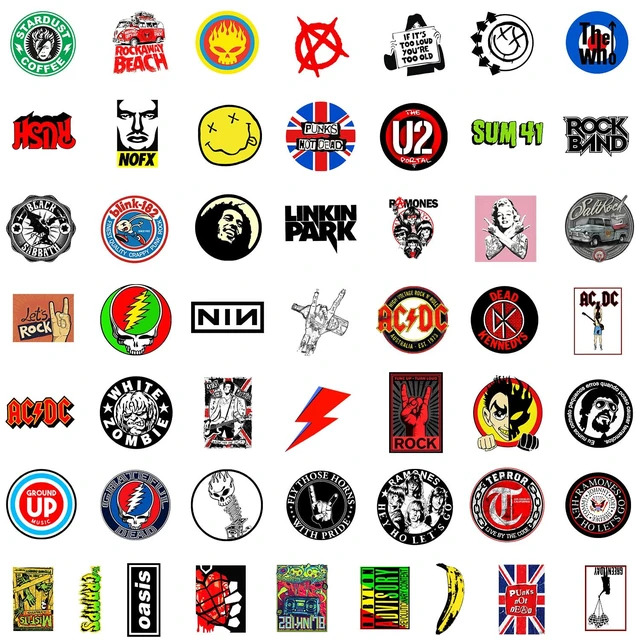 Alt view image 2 of 7 - 100 PCS Music Themed Graffiti Stickers, Multicolor Vinyl Waterproof Aesthetic Stickers for Water Bottles, Laptop, Phone, Guitar, Skateboard, Motorcycle