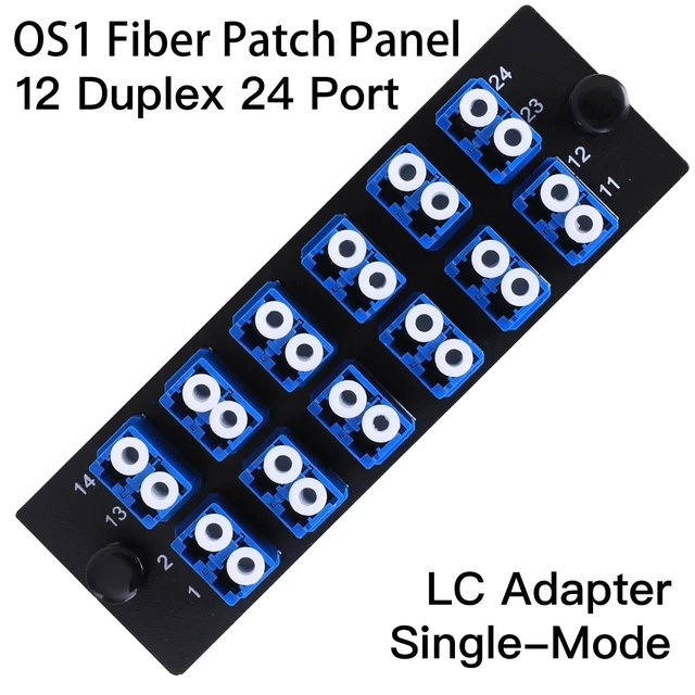Alt view image 2 of 7 - 12 Duplex LC Adapters LGX Footprint Fiber Patch Panel Loaded 24 Fiber Ports Couplers Enclosure - LC UPC Blue Compatible with SingleMode Multimode 1.25G/10GB OS1-2/OM3