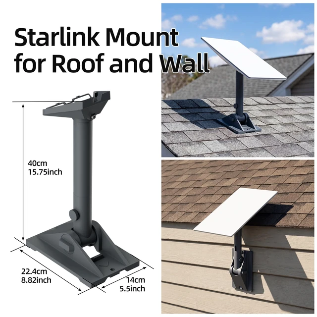Alt view image 5 of 7 - Starlink Roof Mount, Starlink Standard 4/Gen 3 Pivot Wall Mount Aluminum