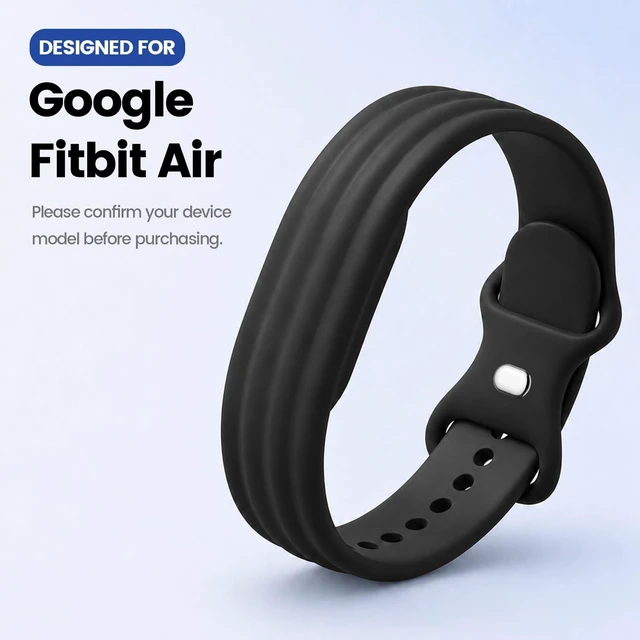 Alt view image 2 of 7 - 4 Pack Active Band Compatible with Google Fitbit Air Band Soft Silicone Replacement Sport Strap for Fitbit Air Band for Women Men
