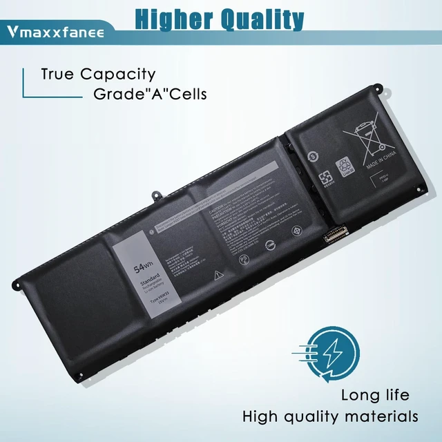 Alt view image 3 of 7 - 54Wh V6W33 Laptop Battery Replacement for Dell Inspiron 3510 3511 3515 5310 5410 5418 5510 5515 5630 5635 5518 5625 Latitude 3420 3520 3320 3330 Vostro 3515 3525 5620 5625 G91J0 TN70C