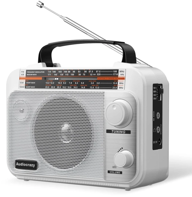 Main image of AM/FM/SW1-2 Shortwave Transistor Radio, AC or Battery Operated Transistor Radio with Best Reception, Big Speaker, Precise Tuning Knob, Aux In, 3.5Mm Earphone Jack
