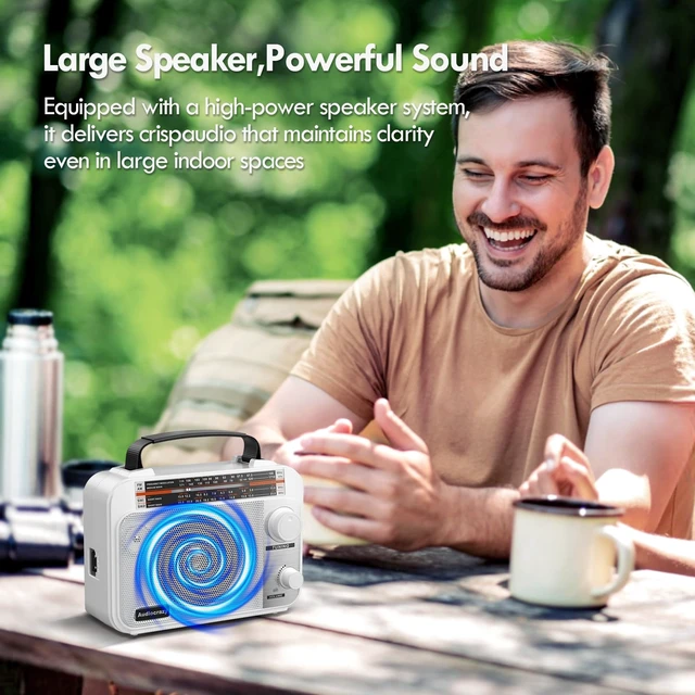 Alt view image 6 of 7 - AM/FM/SW1-2 Shortwave Transistor Radio, AC or Battery Operated Transistor Radio with Best Reception, Big Speaker, Precise Tuning Knob, Aux In, 3.5Mm Earphone Jack