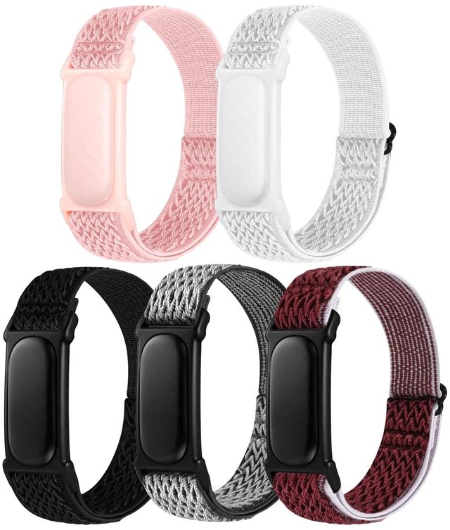 Main image of Elastic Bands Compatible with Google Fitbit Air Watch Bands, 5 Pack Adjustable Nylon Loop Sport Straps Replacement Wristband for Fitbit Air Women Men