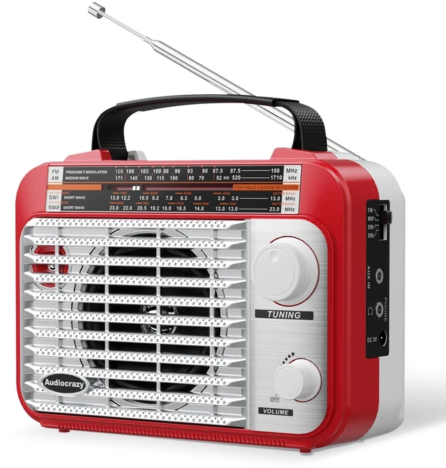Main image of AM/FM/SW1-2 Radio Shortwave Transistor Radio AC or Battery Operated with Best Reception Big Speaker and Precise Tuning Knob with AUX in & 3.5mm Earphone Jack