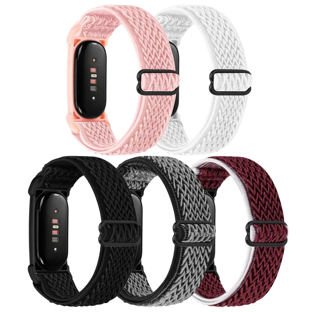 Alt view image 2 of 7 - Elastic Bands Compatible with Google Fitbit Air Watch Bands, 5 Pack Adjustable Nylon Loop Sport Straps Replacement Wristband for Fitbit Air Women Men