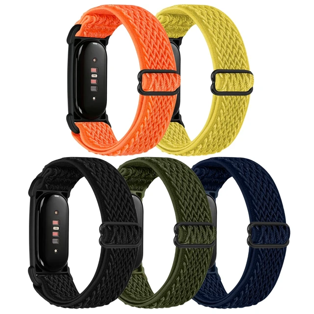 Alt view image 2 of 7 - Elastic Bands Compatible with Google Fitbit Air Watch Bands, 5 Pack Adjustable Nylon Loop Sport Straps Replacement Wristband for Fitbit Air Women Men
