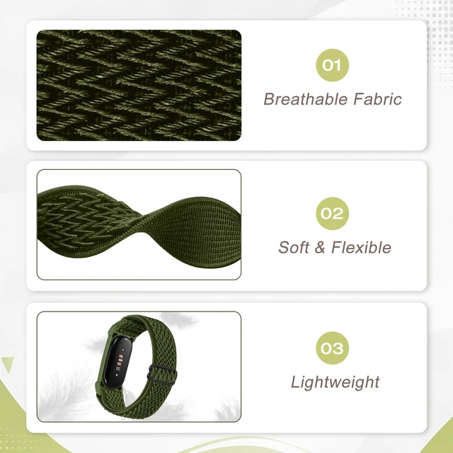 Alt view image 3 of 7 - Elastic Bands Compatible with Google Fitbit Air Watch Bands, 5 Pack Adjustable Nylon Loop Sport Straps Replacement Wristband for Fitbit Air Women Men