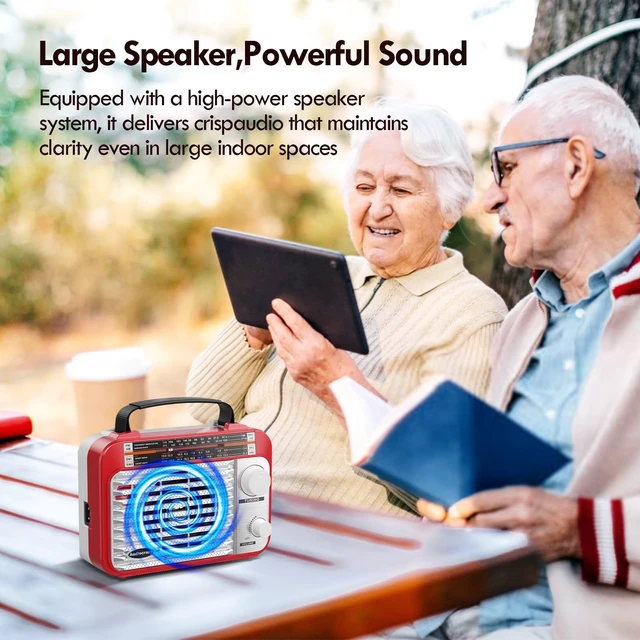 Alt view image 6 of 7 - AM/FM/SW1-2 Radio Shortwave Transistor Radio AC or Battery Operated with Best Reception Big Speaker and Precise Tuning Knob with AUX in & 3.5mm Earphone Jack