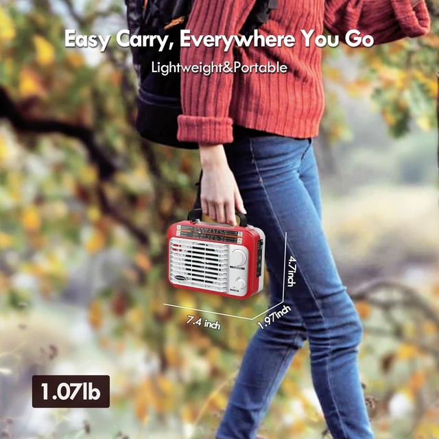 Alt view image 7 of 7 - AM/FM/SW1-2 Radio Shortwave Transistor Radio AC or Battery Operated with Best Reception Big Speaker and Precise Tuning Knob with AUX in & 3.5mm Earphone Jack