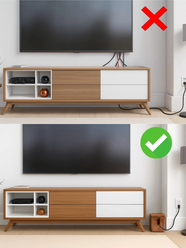Alt view image 4 of 7 - Extra Large Cable Management Box, Power Strip & Cord Hider, Desk Organizer Acacia Wood, Cable Organizer, Rustic Style, Modern Design, Desktop Storage