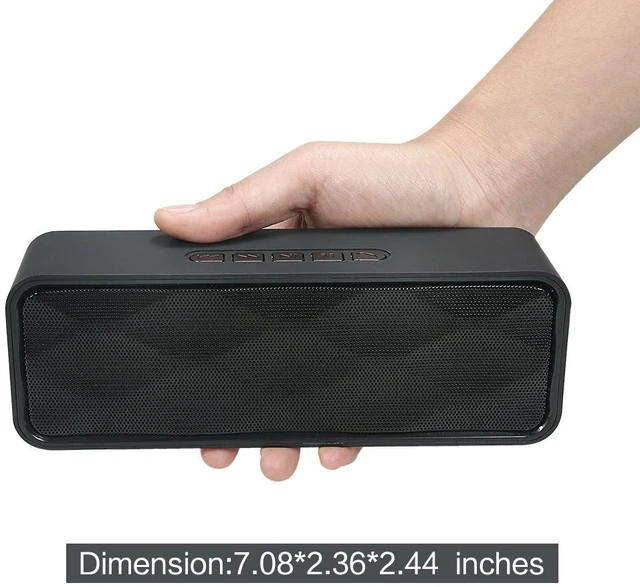 Alt view image 3 of 7 - Wireless Bluetooth Speaker with AUX/USB/TF Card Slot,Outdoor Portable Stereo Speaker with HD Audio,Enhanced Bass, Dual-Driver,Handsfree Calling, FM Radio Speaker for Travel,Party (Black)