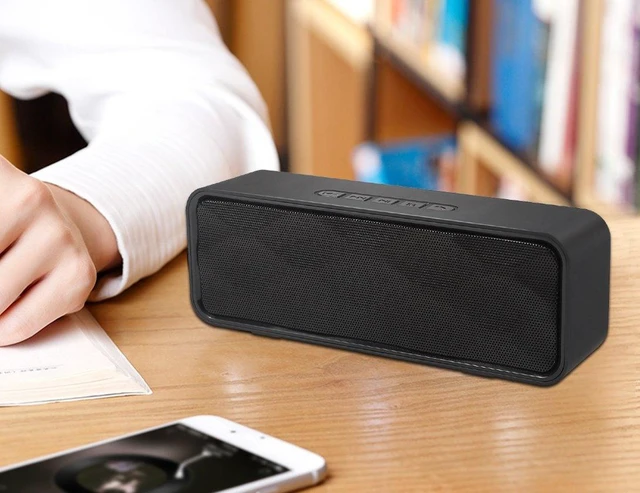 Alt view image 7 of 7 - Wireless Bluetooth Speaker with AUX/USB/TF Card Slot,Outdoor Portable Stereo Speaker with HD Audio,Enhanced Bass, Dual-Driver,Handsfree Calling, FM Radio Speaker for Travel,Party (Black)
