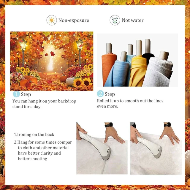Alt view image 7 of 7 - Fall Photo Backdrop Autumn Pumpkins Maple Leaves Forest Scenery Background 8x6ft Autumn Harvest Photography Backdrop,Fall Thanksgiving Day Friendsgiving Party Decorations Banner Booth Props
