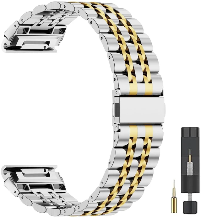 Main image of 20mm Metal QuickFit Watch Band for Garmin Fenix 9 43mm/8 43mm/7S/6S/5S Stainless Steel Strap for Fenix 7S Pro/6S Pro/5S Plus,Epix Pro/Approach S70 42mm,Descent Mk3i 43mm,for Business & Commute