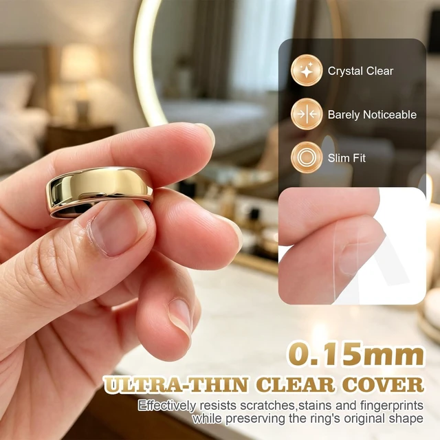 Alt view image 3 of 7 - 5 Pack Ring Cover for Oura Ring 5, 0.15mm Ultra Thin TPU Invisible Anti-Scratch Protector Cover Case for Oura Ring Gen 5