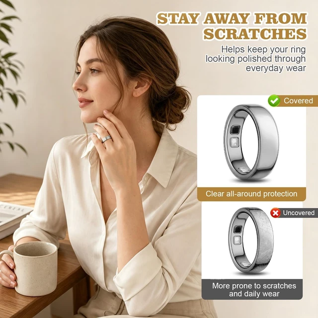 Alt view image 4 of 7 - 5 Pack Ring Cover for Oura Ring 5, 0.15mm Ultra Thin TPU Invisible Anti-Scratch Protector Cover Case for Oura Ring Gen 5