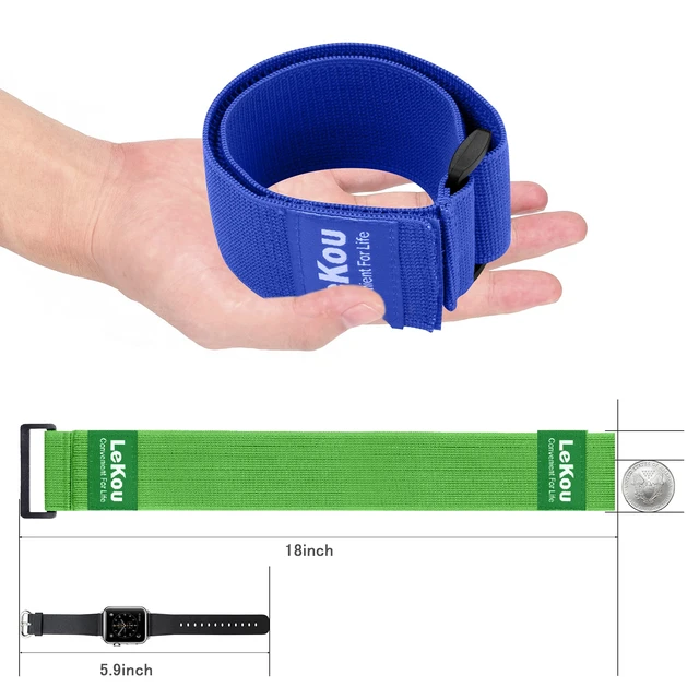 Alt view image 5 of 6 - Elastic Cinch Straps 2" x 18" (8 Pack), Stretchy Hook and Loop Storage Straps Hook and Loop Cinch Strap with Buckle - Bicycle, Truck, Boat Extension Cords, Ropes, Hoses Garage & RV Organization