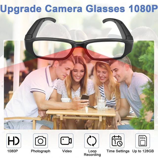 Alt view image 2 of 7 - Glasses Camera Wearable Men Women Outdoor Sport Action Camera Glasses Video Recording Glasses 1080P HD Motorcycle Riding Portable Smart Glasses for Cycling, Training, Driving, Hiking, Hunting, Fishing