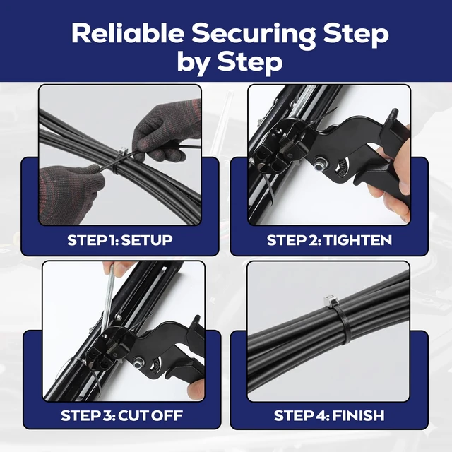 Alt view image 5 of 7 - Stainless Steel Zip Ties Kit, 306 Pack Metal Cable Ties, Black 304 Epoxy Coated, Includes 6", 8" & 11.8" Ties With Plier, Scissor, Pair-Red Gloves, Pair-White Gloves, Bag, 1 Screw Driver