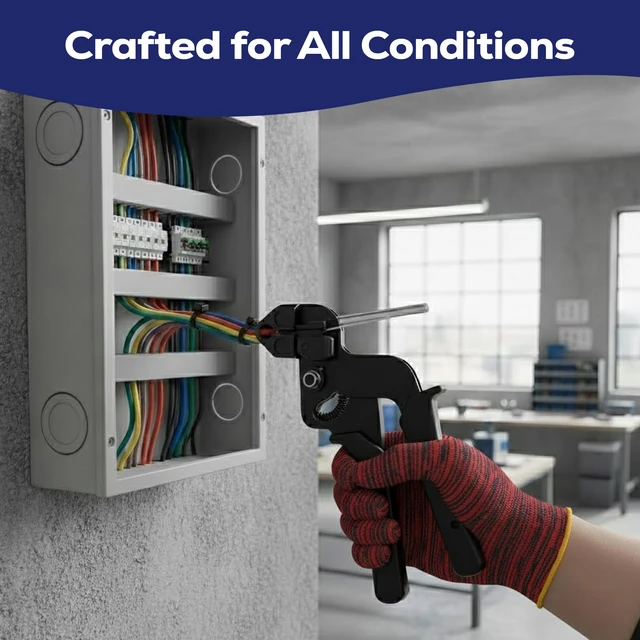 Alt view image 7 of 7 - Stainless Steel Zip Ties Kit, 306 Pack Metal Cable Ties, Black 304 Epoxy Coated, Includes 6", 8" & 11.8" Ties With Plier, Scissor, Pair-Red Gloves, Pair-White Gloves, Bag, 1 Screw Driver