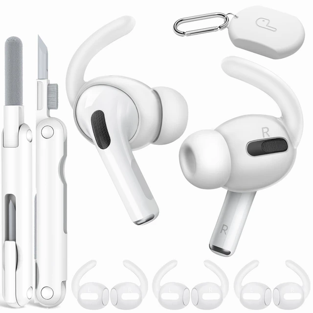 Main image of 4 Paris for AirPods Pro 1 Ear Hooks, Anti-Slip Ear Tips (Transparent) Silicone, Soft, Skin-friendly, Comfortable to Wear, Fits All Ear Shapes, with Cleaning Pen/Carabiner/Storage Pouch
