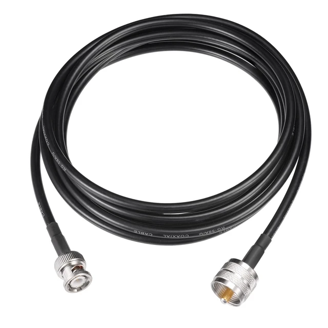 Alt view image 2 of 4 - Handheld Radio Antenna Adapter Cable UHF PL259 Male to BNC Male Coax RG58 Jumper 10 Feet for CB Radio, Ham Radio, VHF Radio, Antenna Analyzer (Pack of 2)
