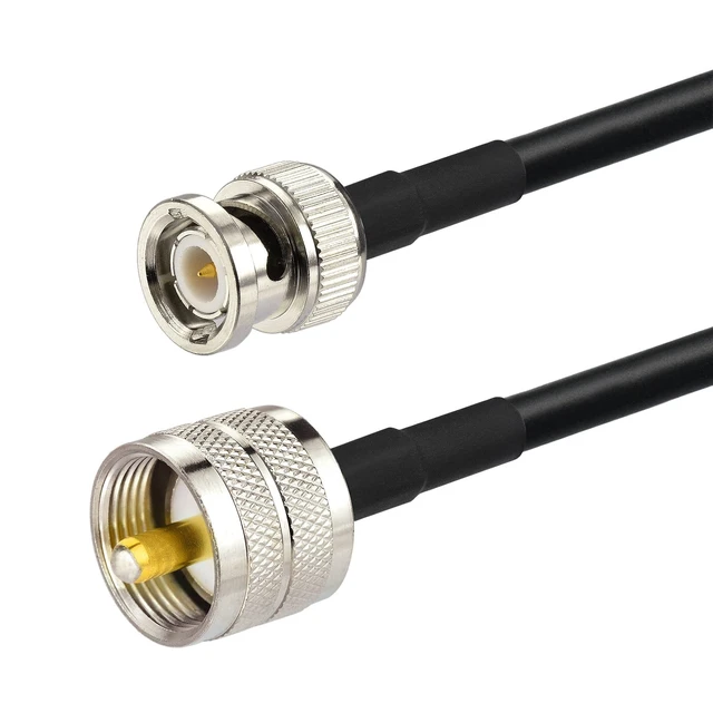 Alt view image 3 of 4 - Handheld Radio Antenna Adapter Cable UHF PL259 Male to BNC Male Coax RG58 Jumper 10 Feet for CB Radio, Ham Radio, VHF Radio, Antenna Analyzer (Pack of 2)