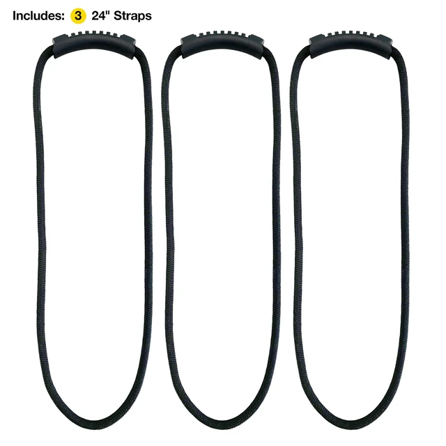 Alt view image 3 of 7 - Loop-It Storage Straps by - 24-inch (3-Pack) Black Extension Cord Organizer, Vacuum Hose Holder, Shop Storage, Air or Water Hose Organizer for your Home, Garage, Boat, RV