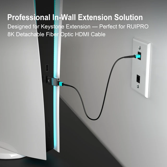 Alt view image 6 of 7 - MPO Fiber Keystone Wall Plate, Single Gang 2-Port Panel, 2-Pack Designed for MPO Fiber Cable Installation, Enables Clean In-Wall Routing for Detachable Fiber Systems