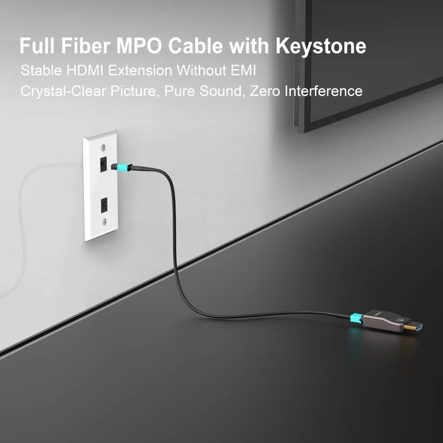 Alt view image 7 of 7 - MPO Fiber Keystone Wall Plate, Single Gang 2-Port Panel, 2-Pack Designed for MPO Fiber Cable Installation, Enables Clean In-Wall Routing for Detachable Fiber Systems