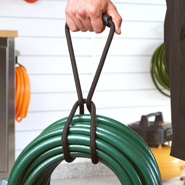 Alt view image 6 of 7 - Loop-It Storage Straps by - 24-inch (3-Pack) Black Extension Cord Organizer, Vacuum Hose Holder, Shop Storage, Air or Water Hose Organizer for your Home, Garage, Boat, RV