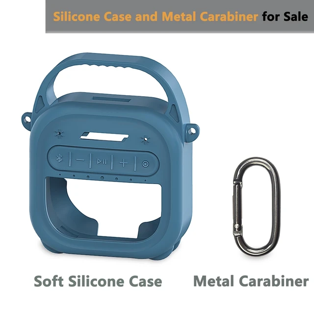 Alt view image 2 of 7 - Silicone Cover Case for Bose SoundLink Micro 2 Bluetooth Speaker, Blue Protective Case with Handle, Accessories for Micro 2 Speaker Silicone Cover, Metal Carabiner, Custom-Design Cover Case