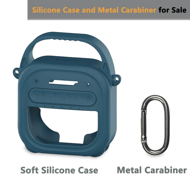 Alt view image 2 of 7 - Silicone Cover Case for Bose SoundLink Micro 2 Bluetooth Speaker, Dark Blue Protective Case with Handle, Accessories for Micro 2 Speaker Silicone Cover, Metal Carabiner, Custom-Design Cover Case