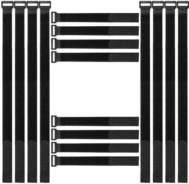 Main image of 16 Pack (36-18) inch Adjustable Hook and Loop Straps Heavy Duty Velcro Securing Cinch Straps for Gear, Lashing Bike Rack,Luggage & Outdoor Use