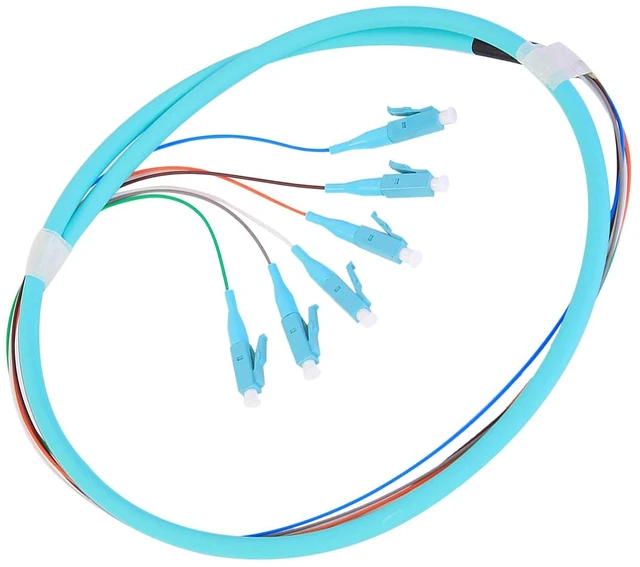 Main image of LC-OM3 6 Pigtail 6 Strand Multimode OM3/OM4 50/125 LC-UPC Fiber Pigtail, 1.5 Meter