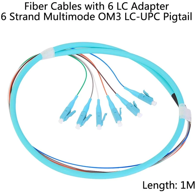 Alt view image 2 of 7 - LC-OM3 6 Pigtail 6 Strand Multimode OM3/OM4 50/125 LC-UPC Fiber Pigtail, 1.5 Meter