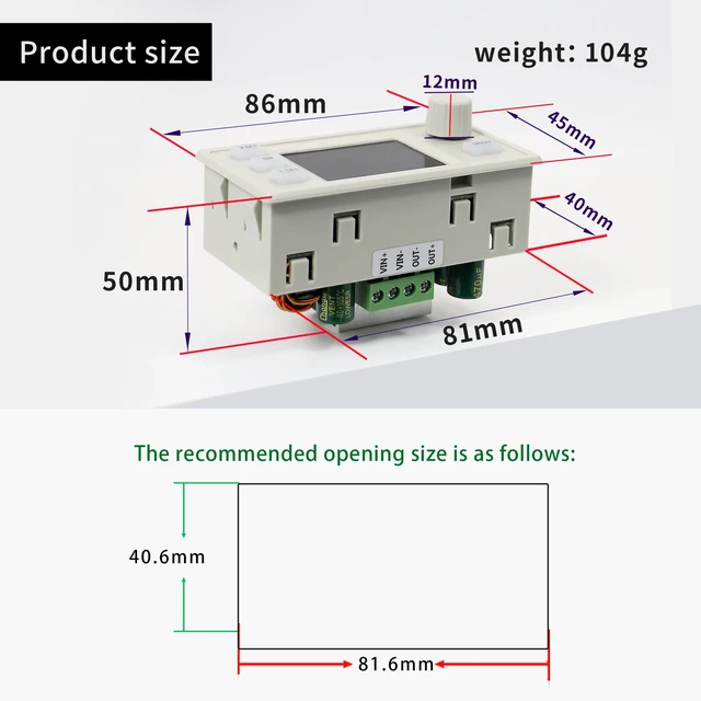 Alt view image 6 of 7 - SK-120X Power Converter Color Display Adjustable 120W DC DC Buck Boost Power Converter CC CV 6-36V to 0-36V 5V 6V 12V 24V Power Module Regulated Laboratory Power Supply