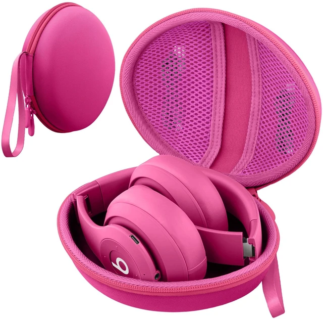 Main image of for Beats Studio Pro/Studio3/Solo4/Solo3 Headphones Hard Case, Rose Red Compatible with Beats Wireless On-Ear Headphones, Portable EVA Storage Bag with Mesh Pocket & Wrist Strap