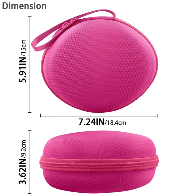 Alt view image 6 of 7 - for Beats Studio Pro/Studio3/Solo4/Solo3 Headphones Hard Case, Rose Red Compatible with Beats Wireless On-Ear Headphones, Portable EVA Storage Bag with Mesh Pocket & Wrist Strap