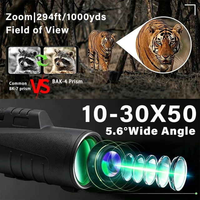 Alt view image 3 of 7 - 8X42 HD Compact Monocular Pocket Telescope BAK4 Prism for Adults HD BAK4 prism monocular compact ideal for bird watching sports events holiday gift for men women