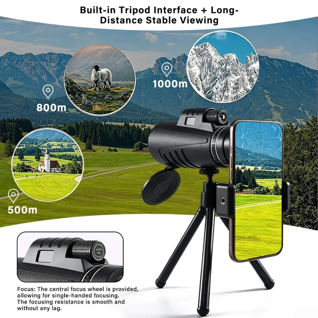 Alt view image 5 of 7 - 8X42 HD Compact Monocular Pocket Telescope BAK4 Prism for Adults HD BAK4 prism monocular compact ideal for bird watching sports events holiday gift for men women