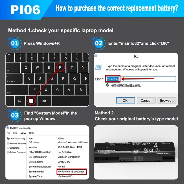Alt view image 3 of 7 - P106 Pi06 Replacement Laptop Battery,Compatible with HP P106 Notebook Battery 710416-001 710417-001 Envy Pavilion 14-E000 15-E000 15T-E000 17-E000 14 15 15T 17 Series HSTNN-LB4N HSTNN-YB4N