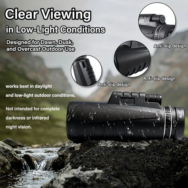 Alt view image 7 of 7 - 8X42 HD Compact Monocular Pocket Telescope BAK4 Prism for Adults HD BAK4 prism monocular compact ideal for bird watching sports events holiday gift for men women