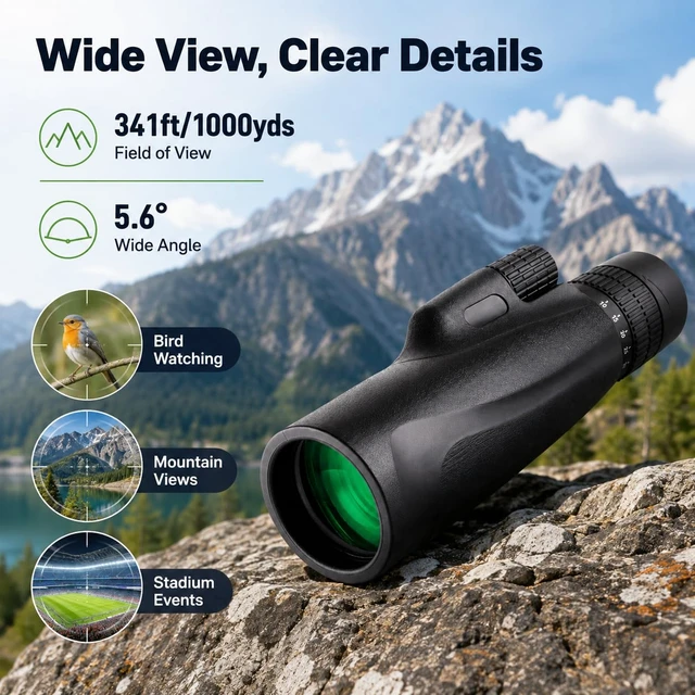 Alt view image 4 of 7 - 10-30x50 Zoom Monocular Telescope BAK4 FMC Lens for Adults Dual focus with phone tripod lightweight zoom monocular for outdoor bird watching hunting travel