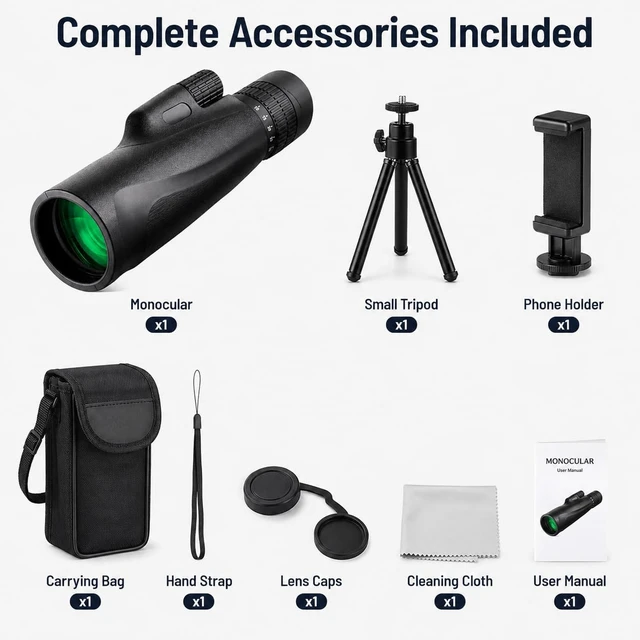 Alt view image 5 of 7 - 10-30x50 Zoom Monocular Telescope BAK4 FMC Lens for Adults Dual focus with phone tripod lightweight zoom monocular for outdoor bird watching hunting travel